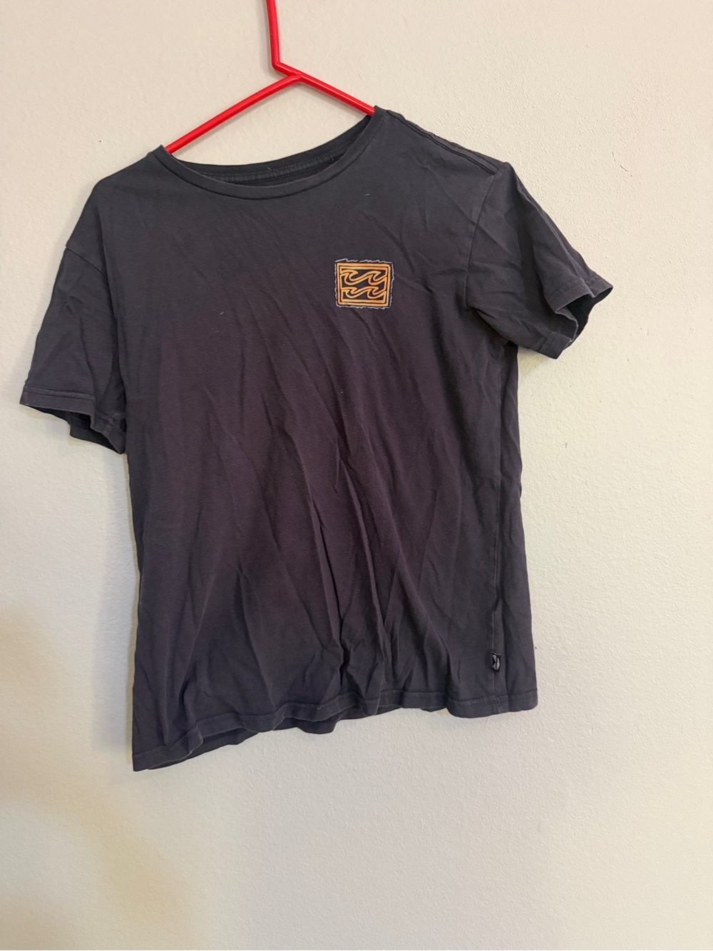 Billabong Black Tee with Yellow Chest Patch
